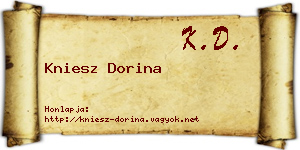 Kniesz Dorina névjegykártya